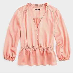 JCrew V-Neck Button Detail Peplum Top - Size 12